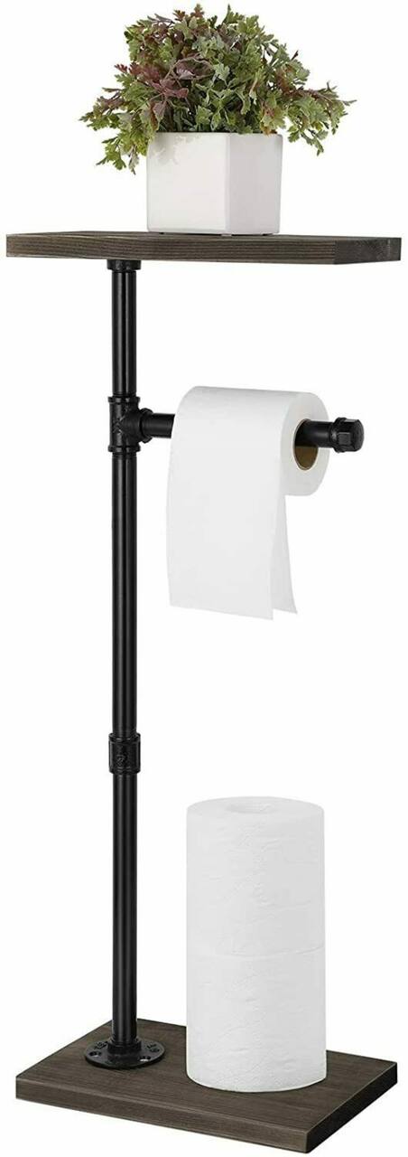 Black Commercial Toilet Paper Holder with Shelf